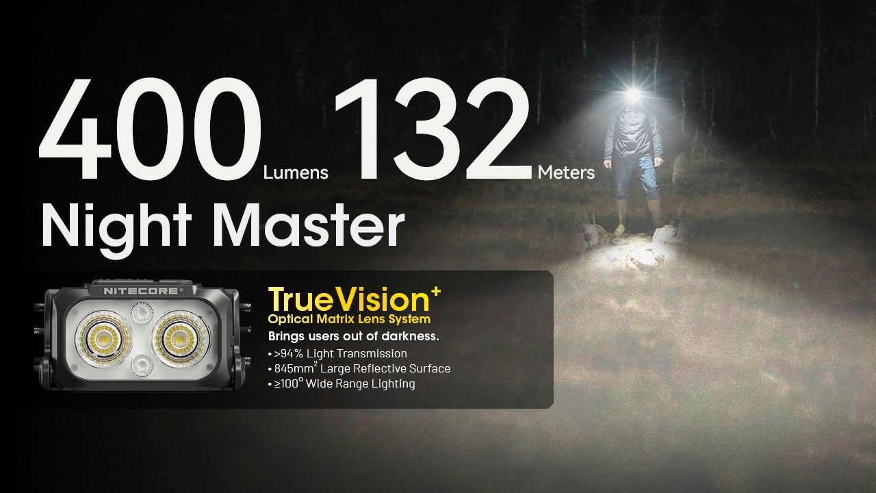 NITECORE NU25 MCT UL linterna frontal mejorada de 400 lúmenes recargable USB-C para aventuras al aire libre