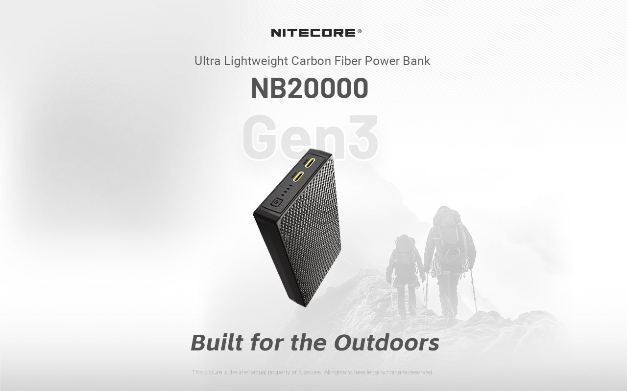 Banco de energía Nitecore NB20000 Gen3 20000mAh Dual Port USB-C alta capacidad carga rápida diseño compacto