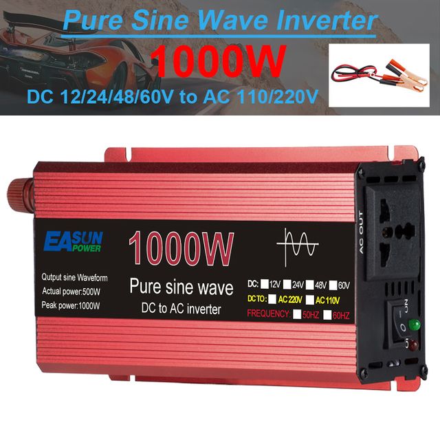 Inversor de onda sinusoidal pura de 3000W, solución de energía eficiente para vida fuera de la red, carcasa de aleación ligera