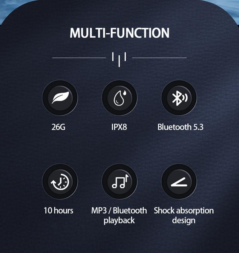 Auriculares de Natación 16GB Conducción Ósea Impermeables IP68 Bluetooth Inalámbricos Auriculares Deportivos