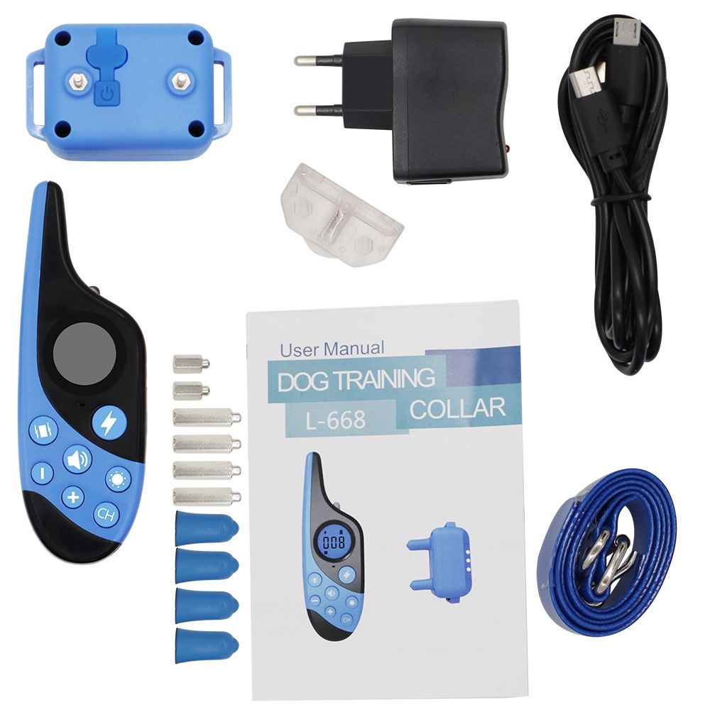 2021 Collar de entrenamiento para perros eléctrico con control remoto de 500 m, impermeable, recargable, pantalla LCD, obediencia