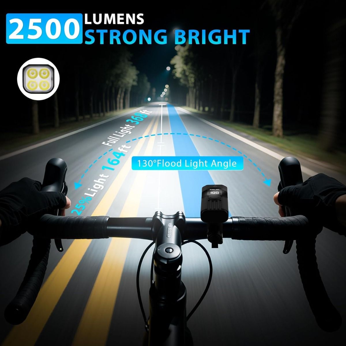 Luz de bicicleta recargable USB-C, luz delantera LED para bicicleta, faro para bicicleta MTB y de carretera, accesorios de ciclismo fáciles de instalar.