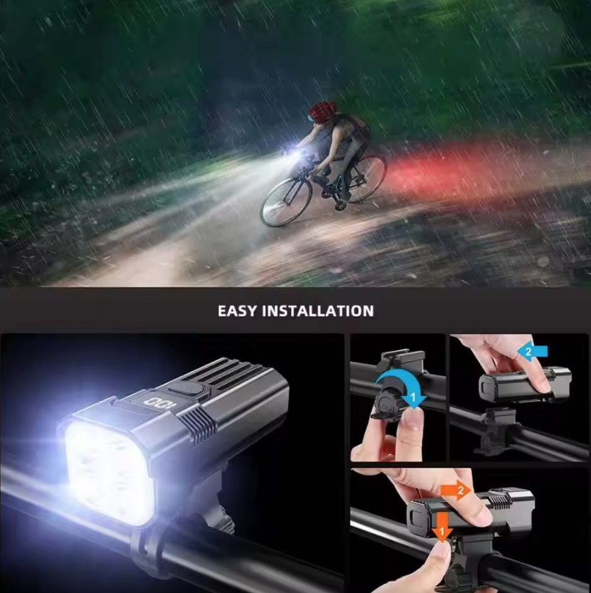 Luz de bicicleta recargable USB-C, luz delantera LED para bicicleta, faro para bicicleta MTB y de carretera, accesorios de ciclismo fáciles de instalar.