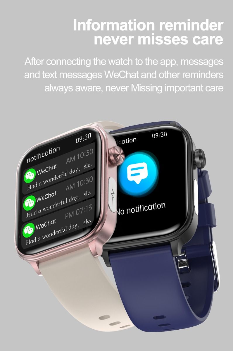 ET570 Smartwatch Salud Digital: Glucosa Sangre No Invasiva, ECG, Frecuencia Cardíaca, Monitor Presión Arterial 1.96