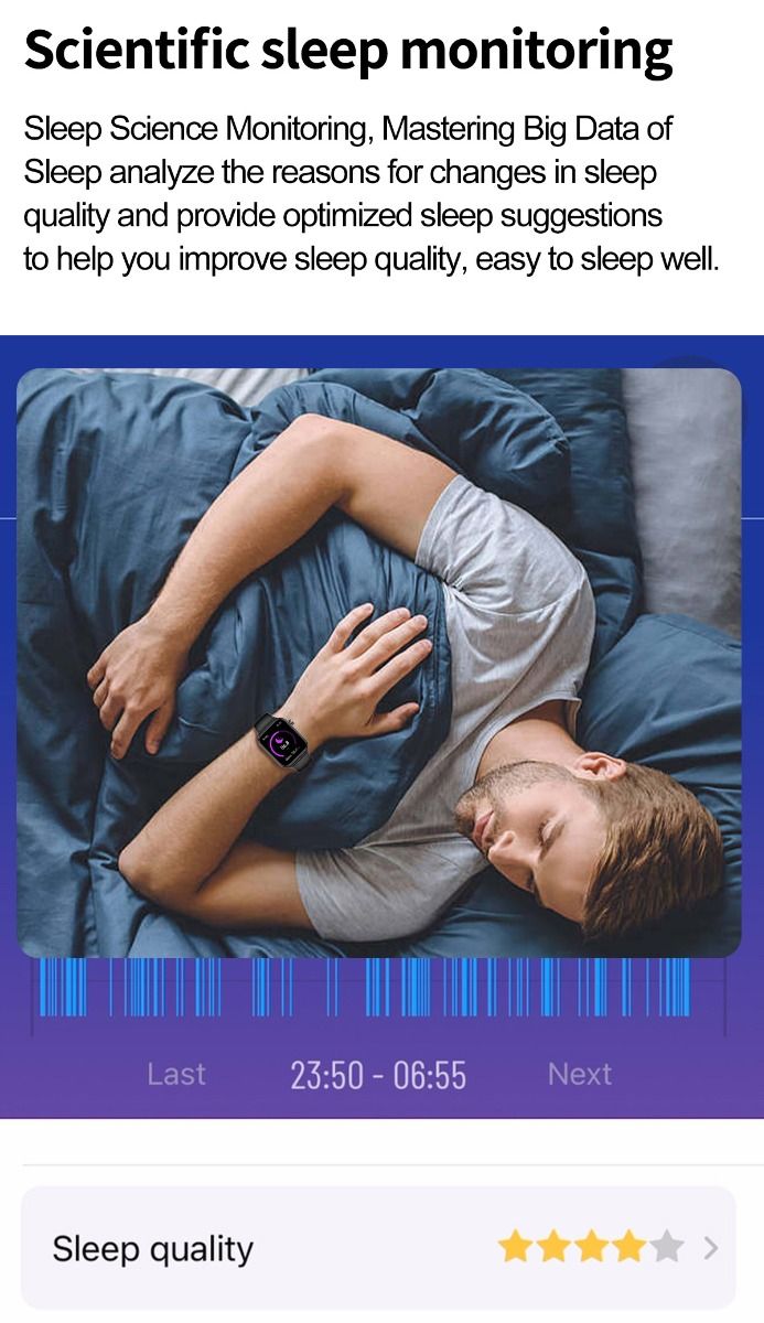 ET570 Smartwatch Salud Digital: Glucosa Sangre No Invasiva, ECG, Frecuencia Cardíaca, Monitor Presión Arterial 1.96