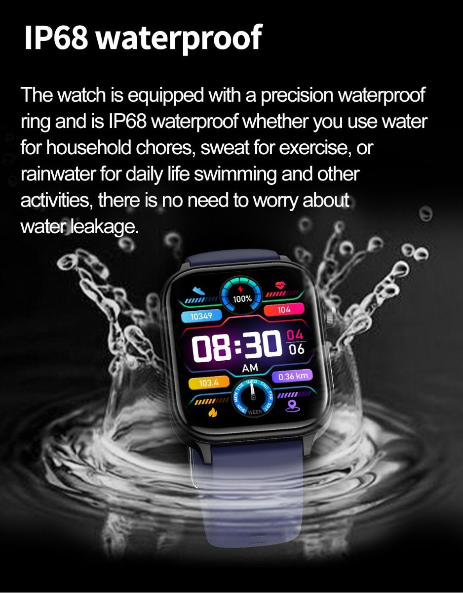 ET570 Smartwatch Salud Digital: Glucosa Sangre No Invasiva, ECG, Frecuencia Cardíaca, Monitor Presión Arterial 1.96