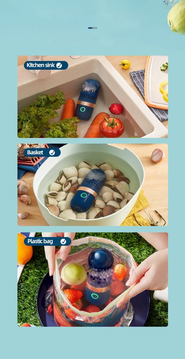 Donlim Desinfectante Verduras Máquina lavavajillas portátil para sanitizar y eliminación de pesticidas
