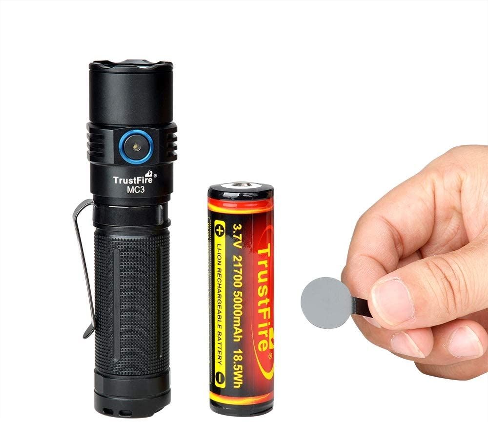 TrustFire MC3 XHP50 Linterna LED 2500 lúmenes, carga magnética USB, impermeable IP68, luz compacta y potente