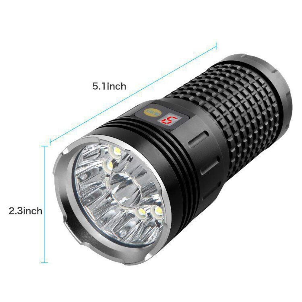 Linterna LED SKY RAY 15000 Lúmenes Recargable USB Tipo-C Perfecta para Camping y Reparaciones en el Hogar