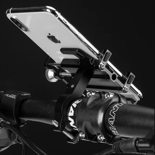 ROCKBROS Soporte para teléfono de motocicleta duradero, accesorio versátil de aleación de aluminio CNC para moto con cinco garras de ajuste seguro