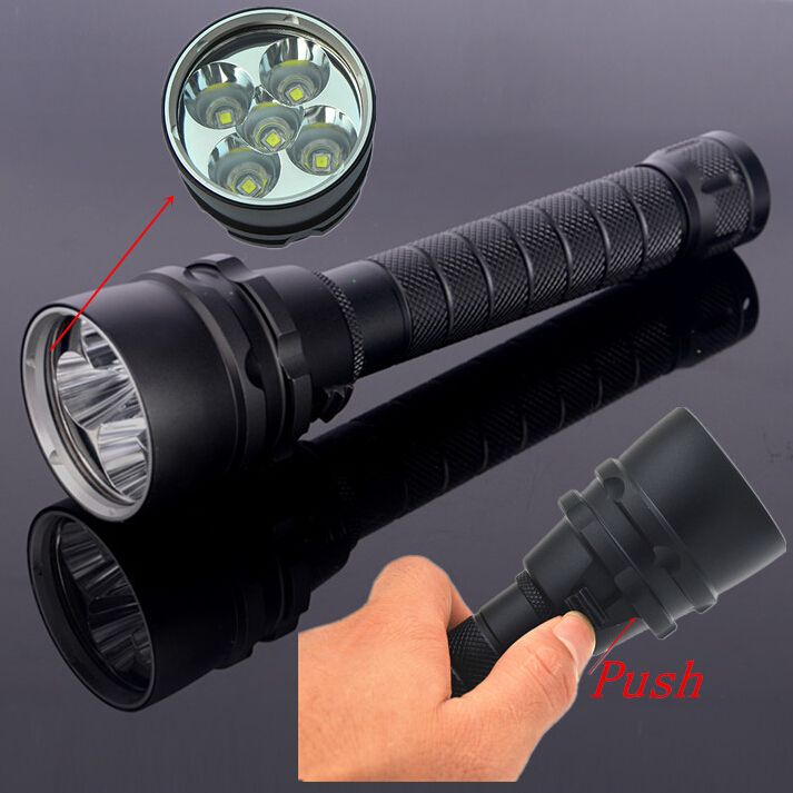 UltraFire linterna de buceo LED L2 8000 lúmenes impermeable 100m linterna de aluminio anodizado ajustable