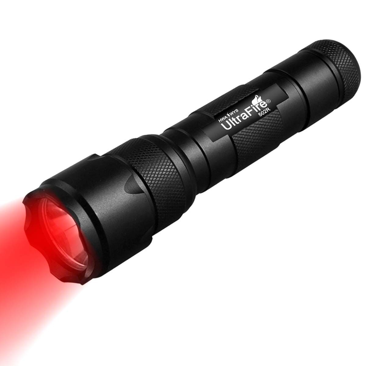 Linterna UltraFire WF-502B.2 XP-E2 LED luz roja zoomable compacta ideal para senderismo nocturno y caza impermeable