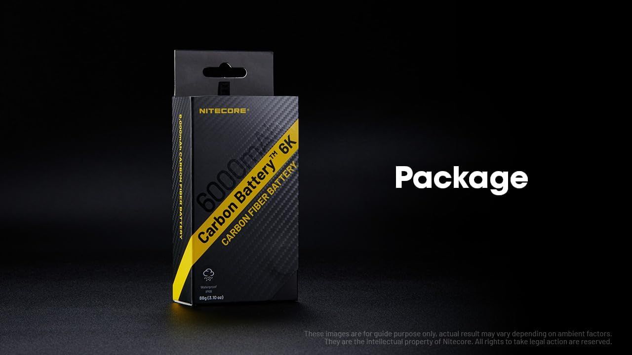 Nitecore Batería de Carbono 6K USB-C Recargable Ligera 6000mAh Resistente al Agua Power Bank
