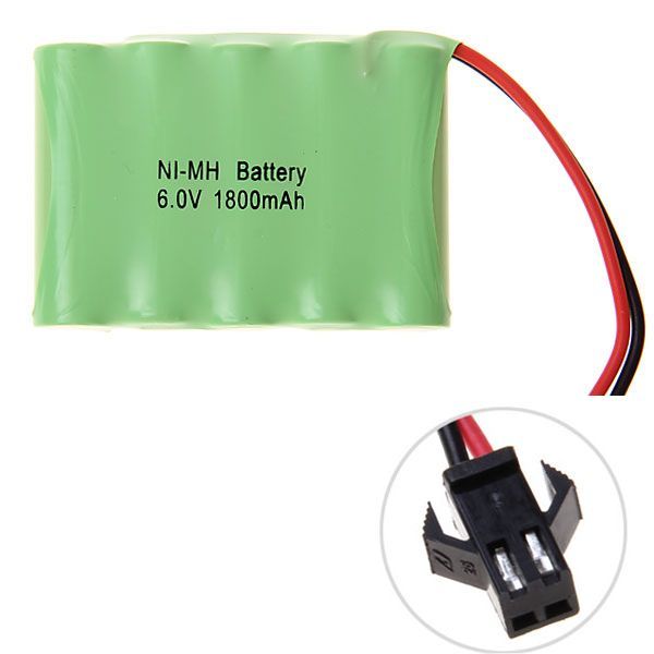 Paquete de batería recargable ecológica de 6V 1800mAh Ni-MH con conector SM para juguetes y vehículos teledirigidos
