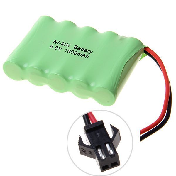 Paquete de batería recargable ecológica de 6V 1800mAh Ni-MH con conector SM para juguetes y vehículos teledirigidos