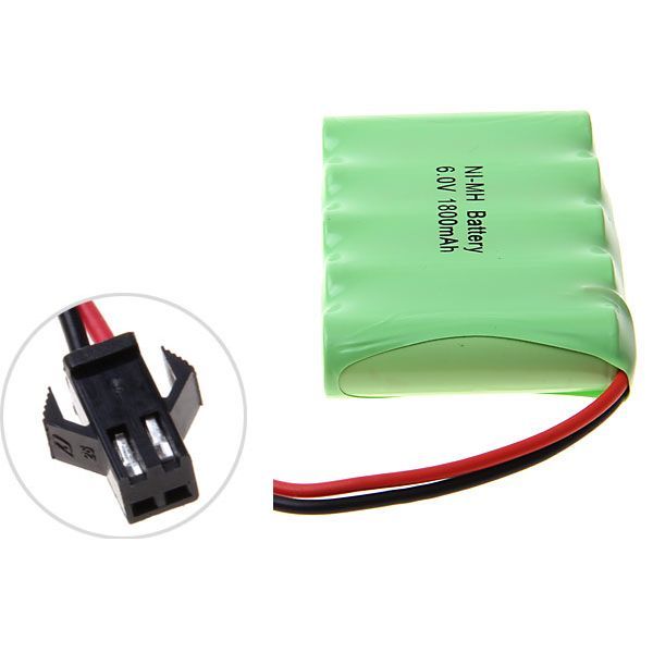 Paquete de batería recargable ecológica de 6V 1800mAh Ni-MH con conector SM para juguetes y vehículos teledirigidos
