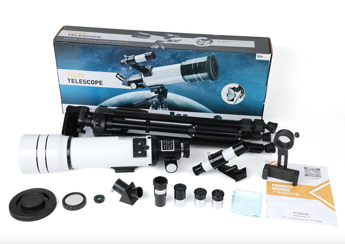 Bossdun telescopio 333X profesional para niños exploración lunar galaxias y ciencia en familia lente 70MM
