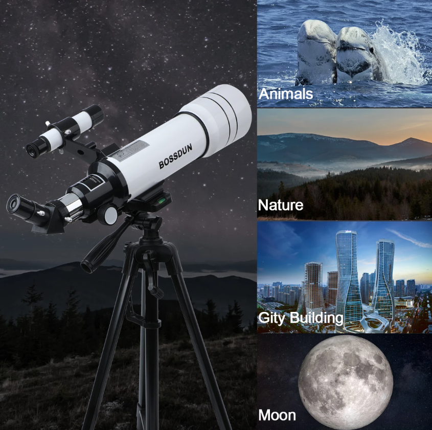 Bossdun telescopio 333X profesional para niños exploración lunar galaxias y ciencia en familia lente 70MM