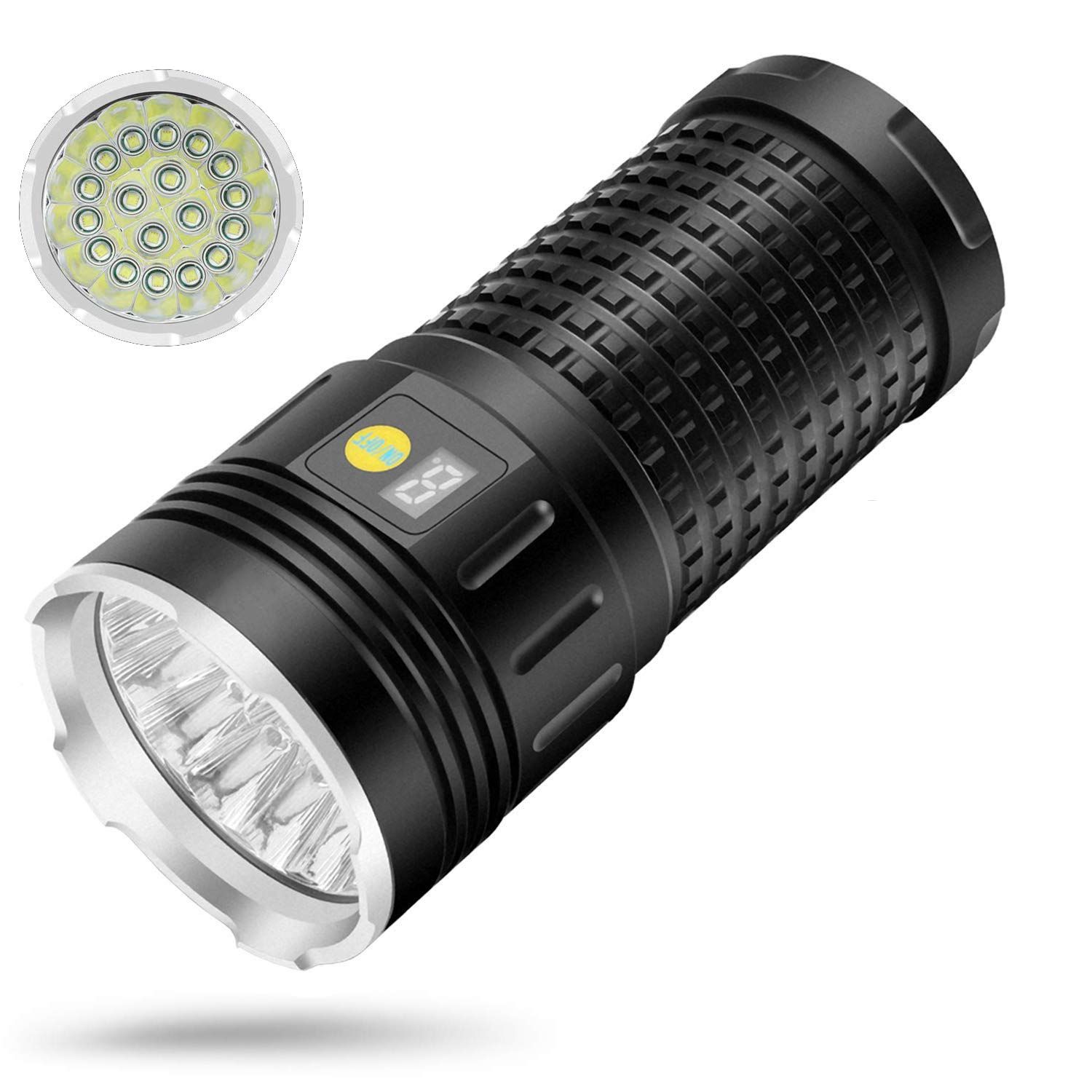 Linterna LED SKY RAY 15000 Lúmenes Recargable USB Tipo-C Perfecta para Camping y Reparaciones en el Hogar