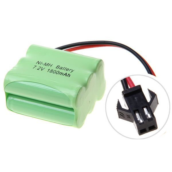 Ecológico 7.2V AA 1800mAh Ni-MH Paquete de baterías recargables de alta capacidad para coches de juguete y aviones modelo