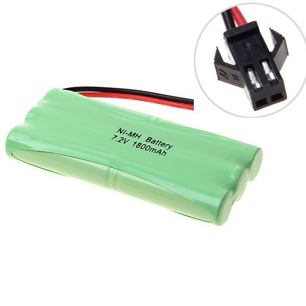 Paquete de baterías recargables Ni-MH ecológico de 7,2 V, AA, 1800 mAh, con conector SM, para coches de juguete y batería de dispositivos.