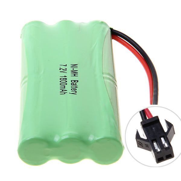 Paquete de baterías recargables Ni-MH ecológico de 7,2 V, AA, 1800 mAh, con conector SM, para coches de juguete y batería de dispositivos.