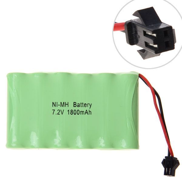 Batería recargable NiMH 7.2V AA 1800mAh sin efecto memoria para dispositivos de alto consumo y coches teledirigidos