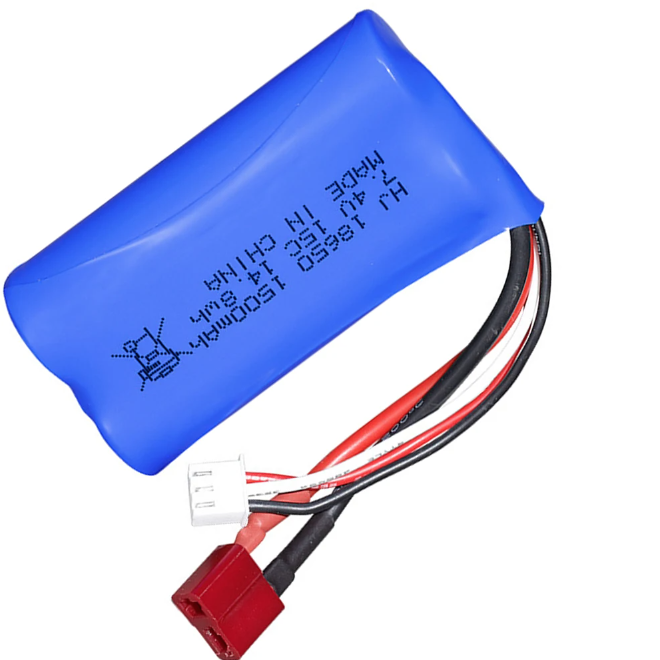 Batería de iones de litio 18650 de 7.4V, 1500mAh, 15C, para carreras de RC, drones, robótica, fuente de alimentación compacta de alto rendimiento.