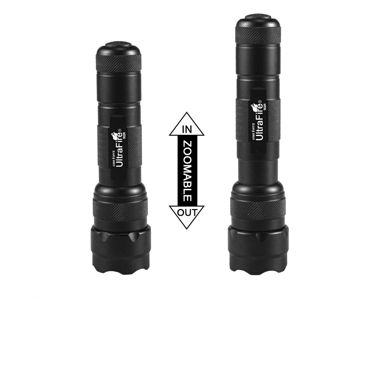 UltraFire WF-502B.2 Linterna LED 1600 Lúmenes Ligera 5 Modos Duradera Camping Táctica Emergencia