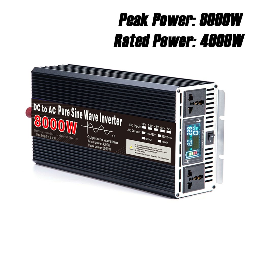 Inversor de onda sinusoidal pura de 3000W a 8000W para RV CC 12V 24V a CA 110V 220V Sistema de energía compacto de alta calidad