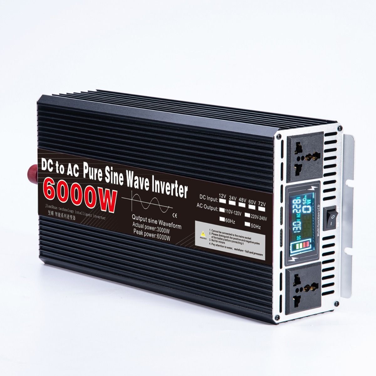 Inversor de onda sinusoidal pura de 3000W a 8000W para RV CC 12V 24V a CA 110V 220V Sistema de energía compacto de alta calidad