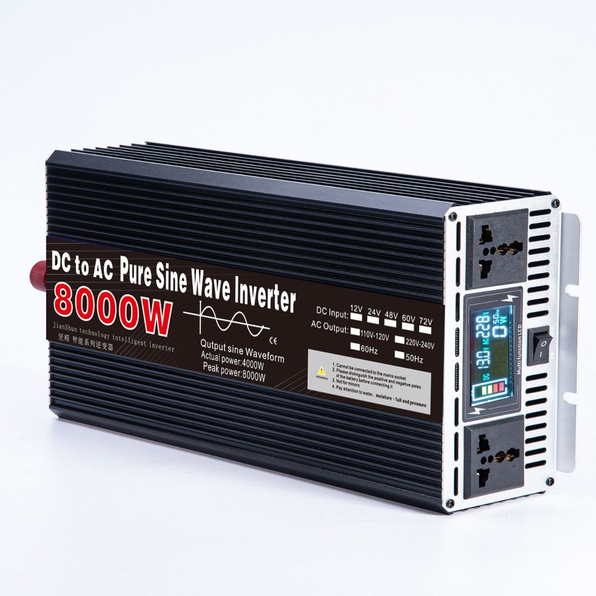 Inversor de onda sinusoidal pura de 3000W a 8000W para RV CC 12V 24V a CA 110V 220V Sistema de energía compacto de alta calidad