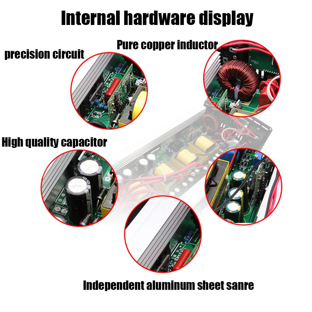 Inversor de onda sinusoidal pura de 3000W a 8000W para RV CC 12V 24V a CA 110V 220V Sistema de energía compacto de alta calidad