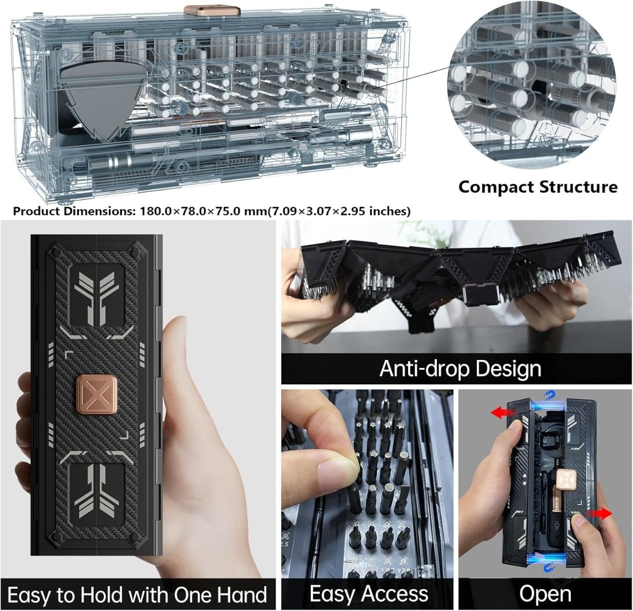 Juego de destornilladores de precisión con 21 tipos de 160 puntas magnéticas, JAKEMY Kit de reparación profesional de destornilladores multibit para portátiles para la mayoría de dispositivos electrónicos, reloj, Xbox, consola, gafas, timbre