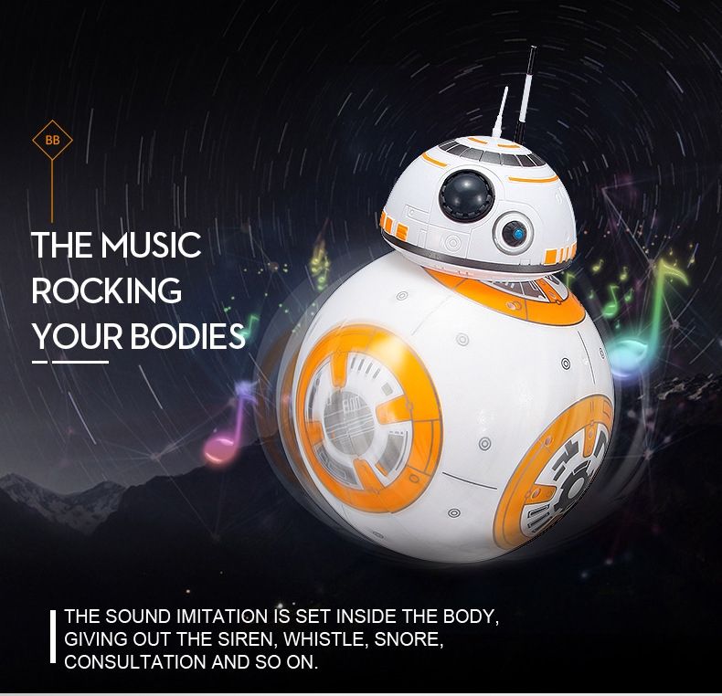 Nuevo RC robot BB-8 Star Wars de 205 cm con rotación 360° y suspensión magnética para diversión de niños