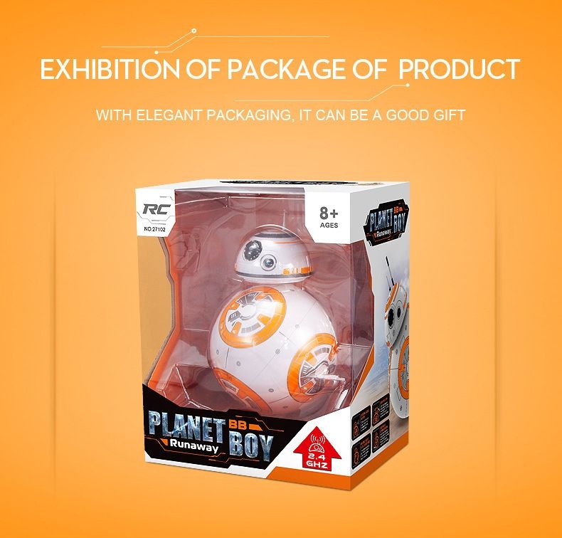 Nuevo RC robot BB-8 Star Wars de 205 cm con rotación 360° y suspensión magnética para diversión de niños
