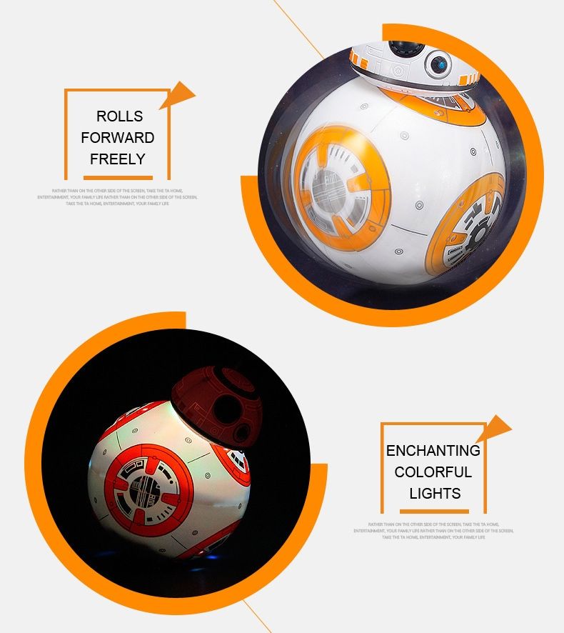Nuevo RC robot BB-8 Star Wars de 205 cm con rotación 360° y suspensión magnética para diversión de niños