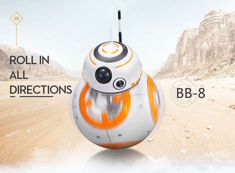 Nuevo RC robot BB-8 Star Wars de 205 cm con rotación 360° y suspensión magnética para diversión de niños