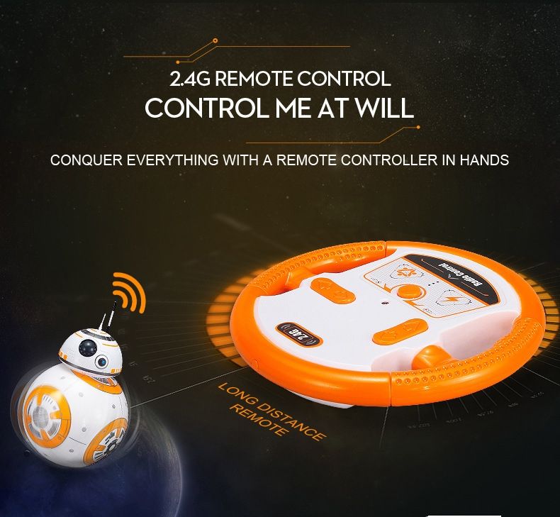 Nuevo RC robot BB-8 Star Wars de 205 cm con rotación 360° y suspensión magnética para diversión de niños