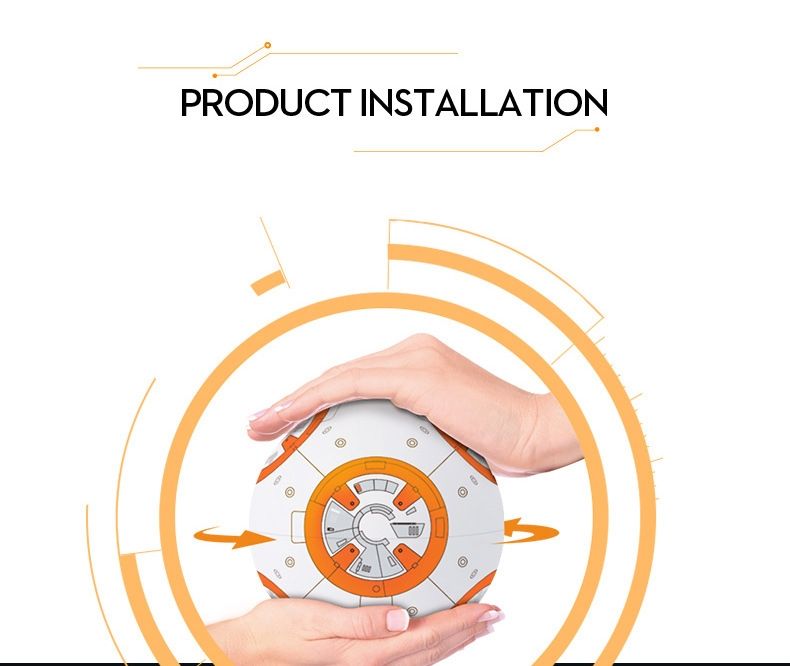 Nuevo RC robot BB-8 Star Wars de 205 cm con rotación 360° y suspensión magnética para diversión de niños