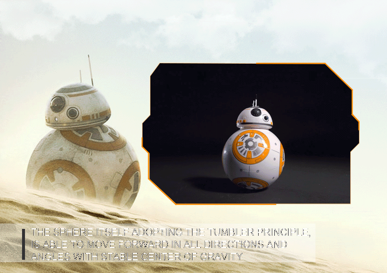 Nuevo RC robot BB-8 Star Wars de 205 cm con rotación 360° y suspensión magnética para diversión de niños