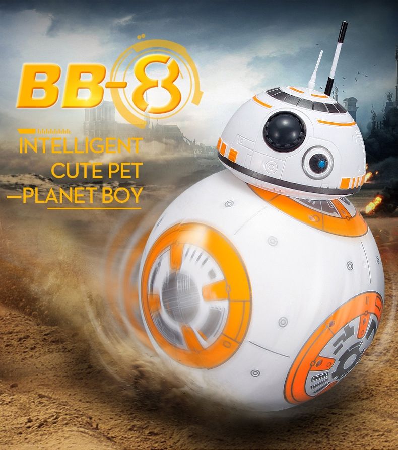 Nuevo RC robot BB-8 Star Wars de 205 cm con rotación 360° y suspensión magnética para diversión de niños