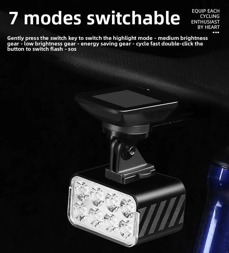 Farol delantero de bicicleta con elevación remota inalámbrica de 1800 lúmenes, linterna frontal elevable