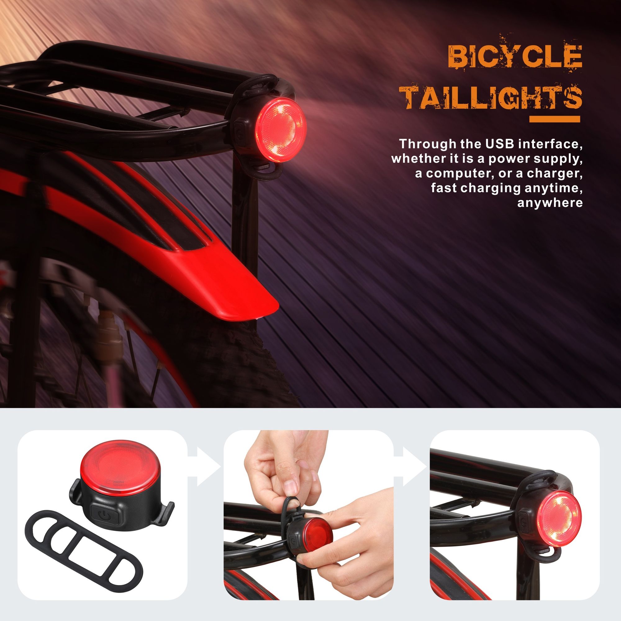 Luces para bicicleta NiteBeam BR05 5000 lúmenes, recargables por USB, equipo esencial de seguridad para ciclismo con funcionalidad de banco de energía.