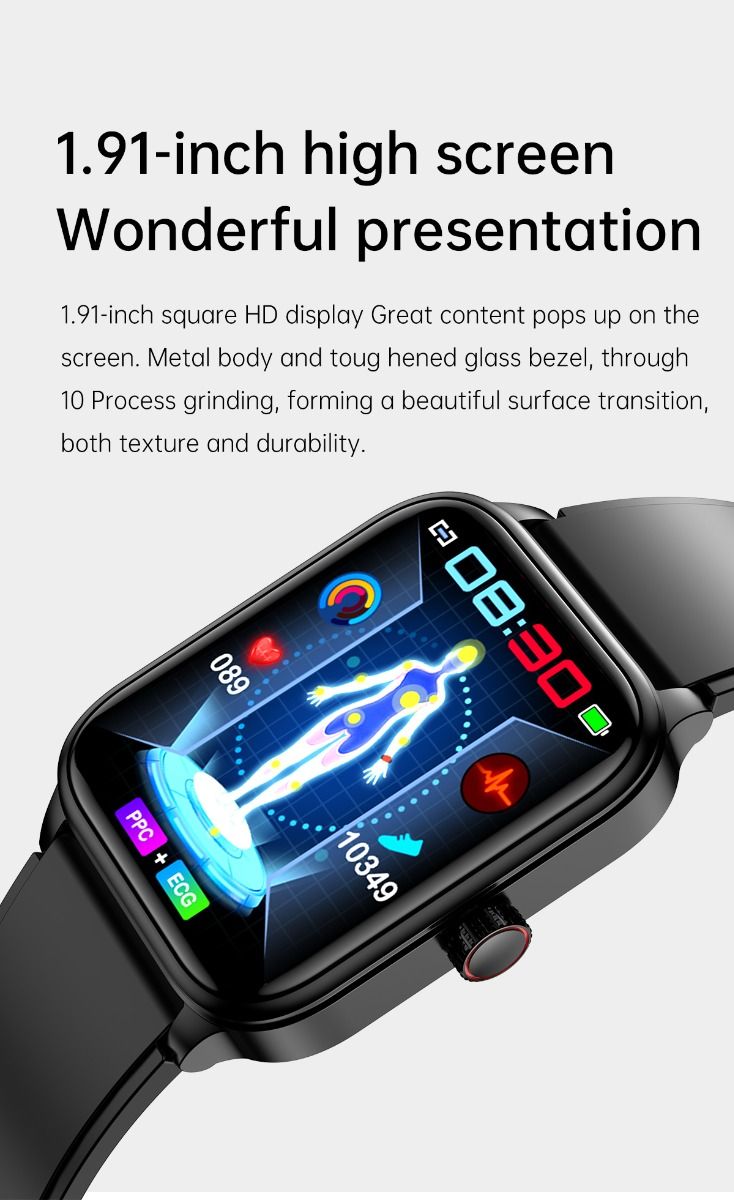 ET540 Glucosa en sangre ECG Temperatura corporal Presión arterial Oxígeno en sangre Frecuencia cardíaca Llamada Bluetooth Reloj inteligente Rastreador de fitness