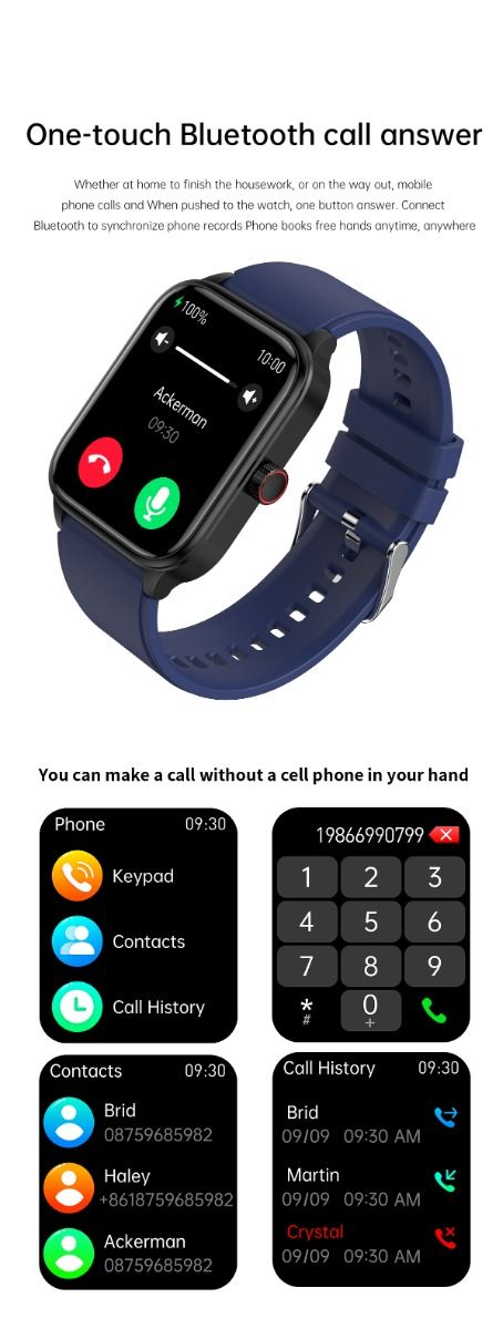 ET540 Glucosa en sangre ECG Temperatura corporal Presión arterial Oxígeno en sangre Frecuencia cardíaca Llamada Bluetooth Reloj inteligente Rastreador de fitness