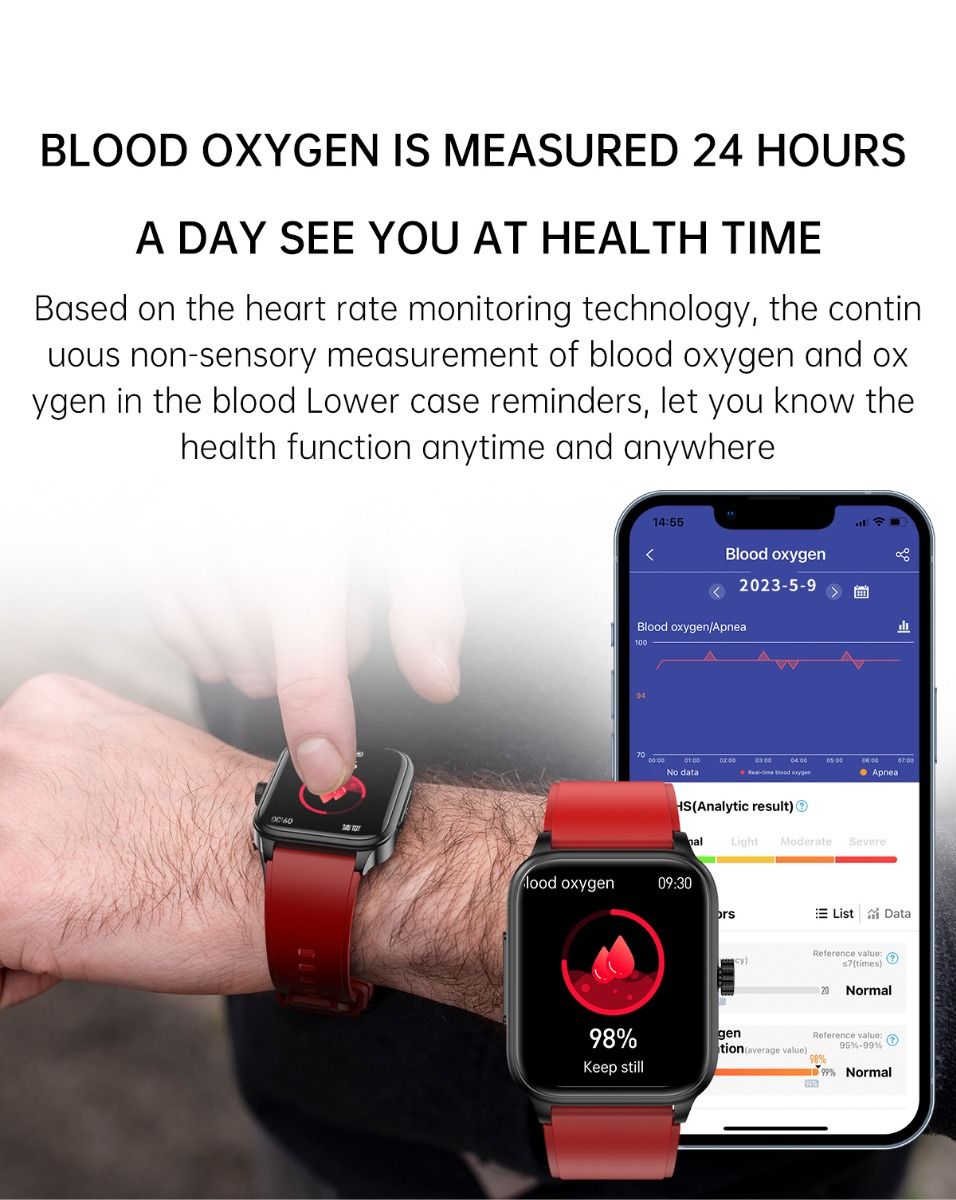 ET540 Glucosa en sangre ECG Temperatura corporal Presión arterial Oxígeno en sangre Frecuencia cardíaca Llamada Bluetooth Reloj inteligente Rastreador de fitness