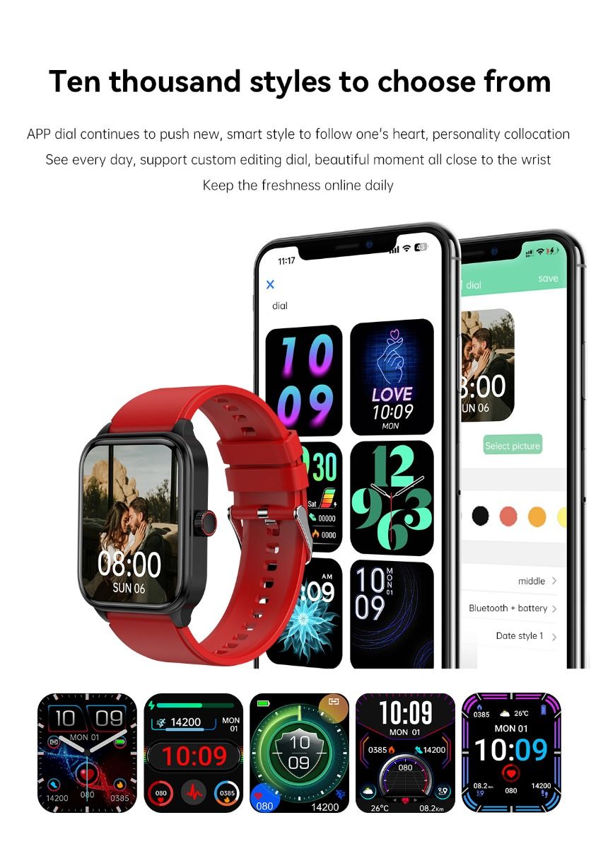 ET540 Glucosa en sangre ECG Temperatura corporal Presión arterial Oxígeno en sangre Frecuencia cardíaca Llamada Bluetooth Reloj inteligente Rastreador de fitness