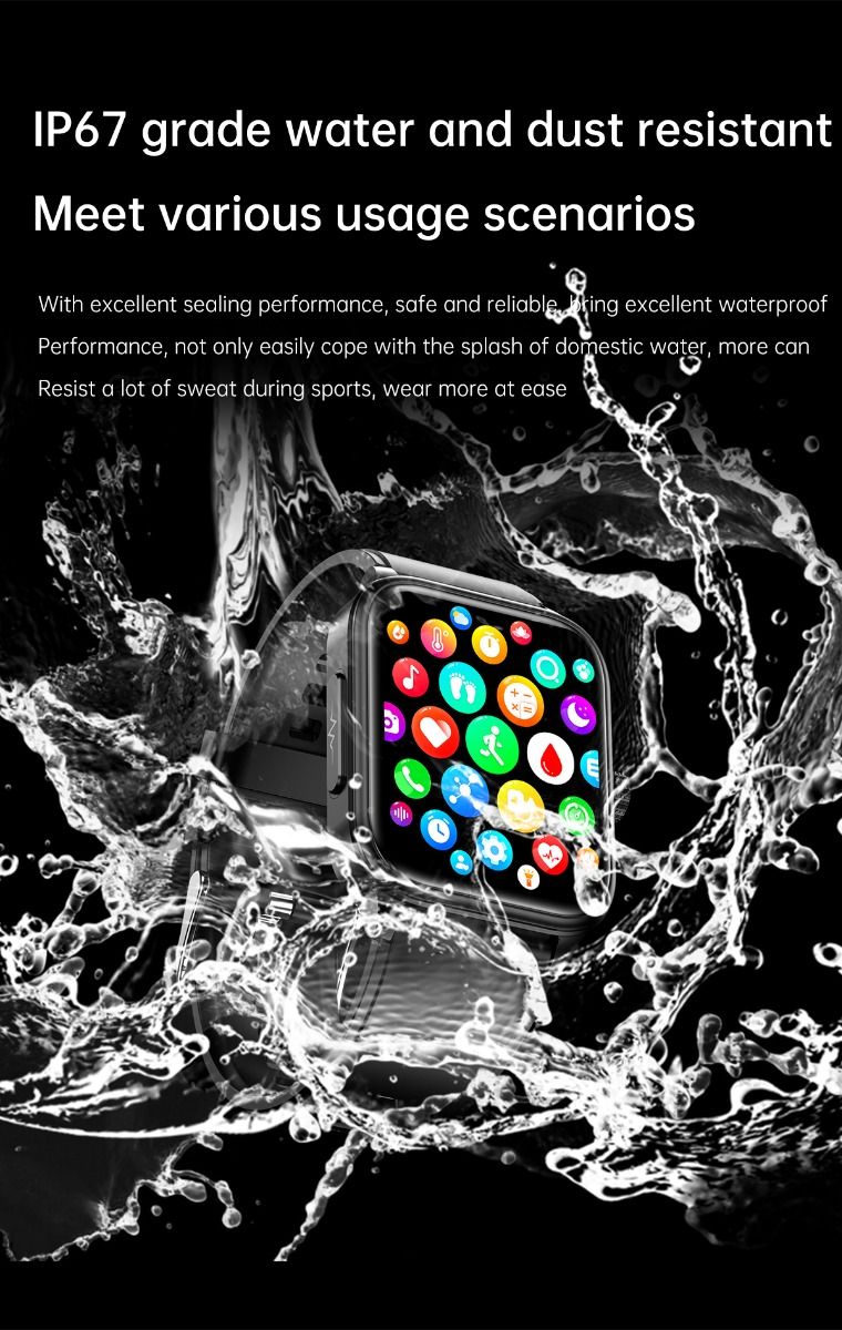 ET540 Glucosa en sangre ECG Temperatura corporal Presión arterial Oxígeno en sangre Frecuencia cardíaca Llamada Bluetooth Reloj inteligente Rastreador de fitness