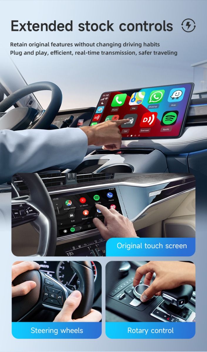 Carlinkit Android 13 TV Box Wireless CarPlay Conectividad sin interrupciones Adaptador de 8 núcleos para entretenimiento en el automóvil